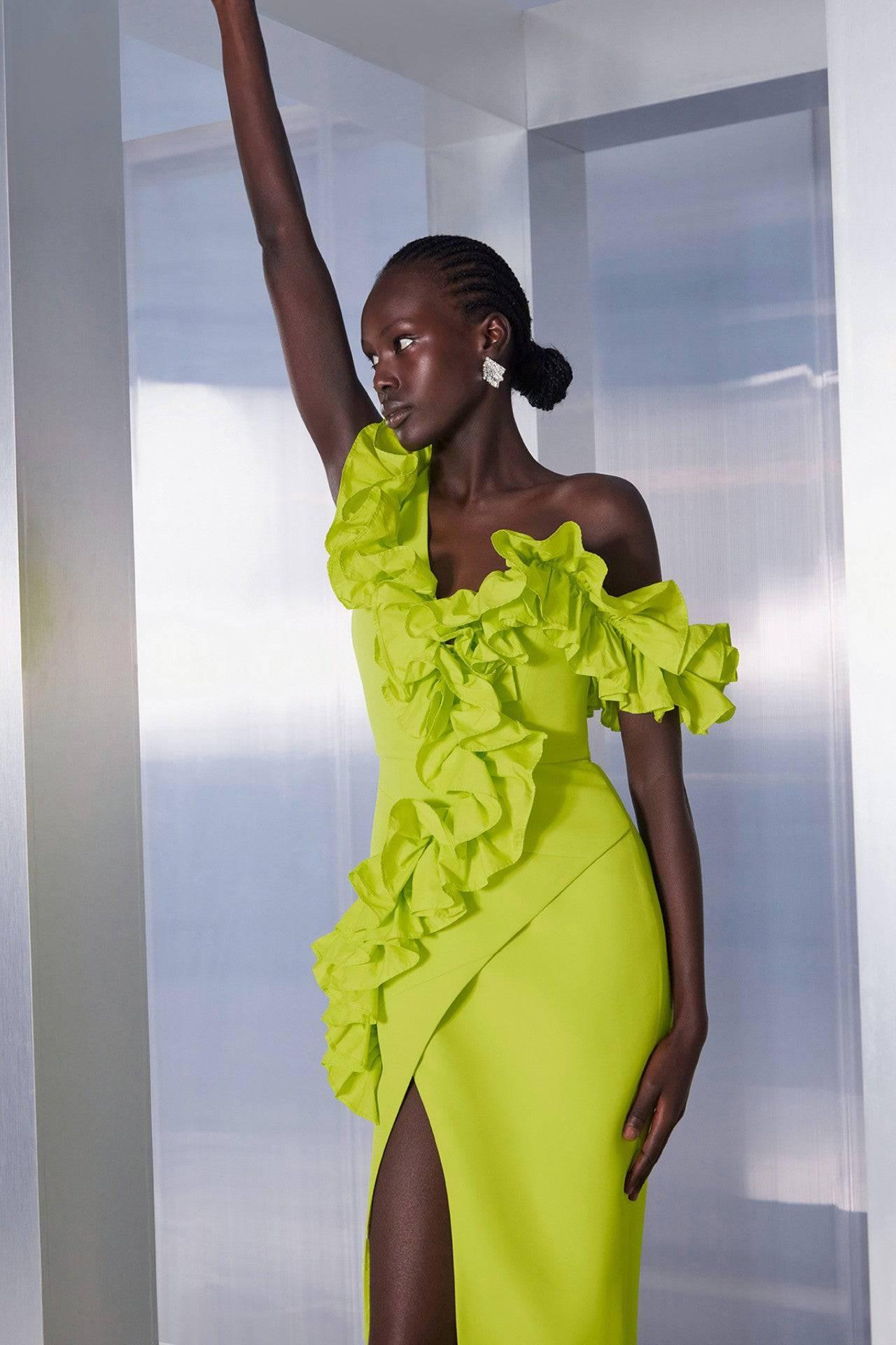 Lime green gown hotsell